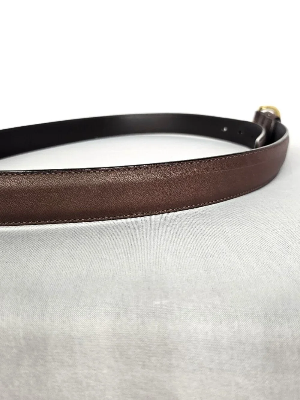 Coach 8400 Brown Leather Belt | Solid Brass Buckle | Size Large